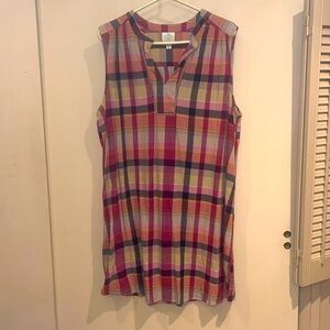 St Johns Bay plaid sleeveless mini dress / tunic size XXL
